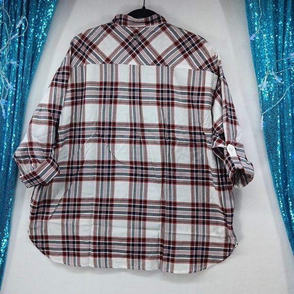 NWT & Bag Barbour Bethwin Button Up Shirt Cloud Check Holiday Plaid Women SZ 14 - Picture 15 of 16